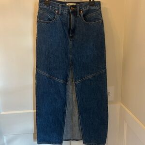 Madewell split midi Denim Skirt